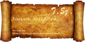 Tontsch Szilárd névjegykártya